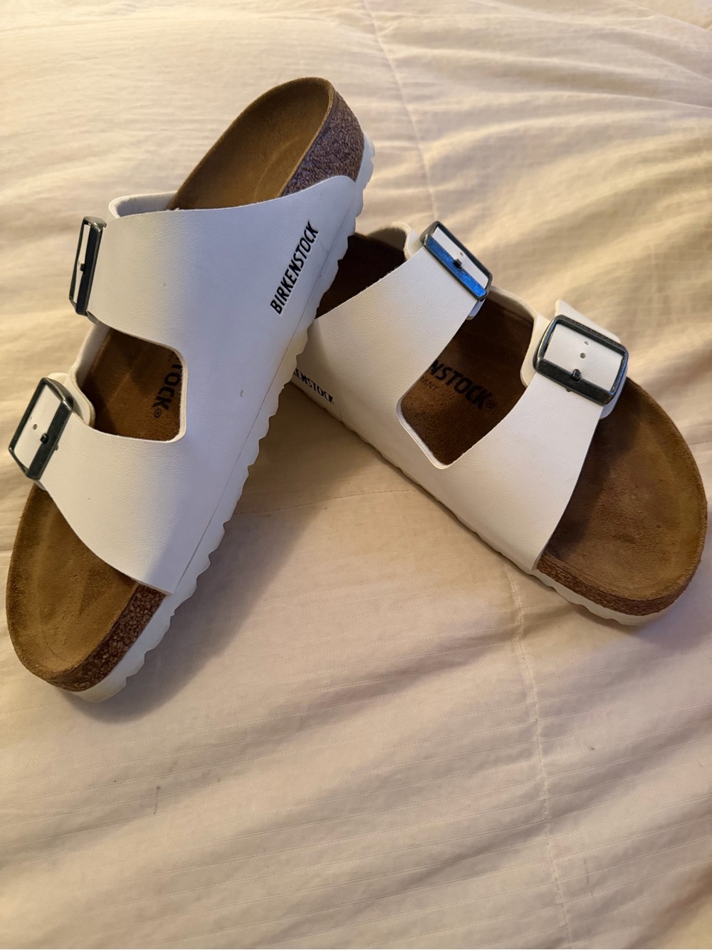 Birkenstock White Two-Buckle Sandals - Picture 2 of 4